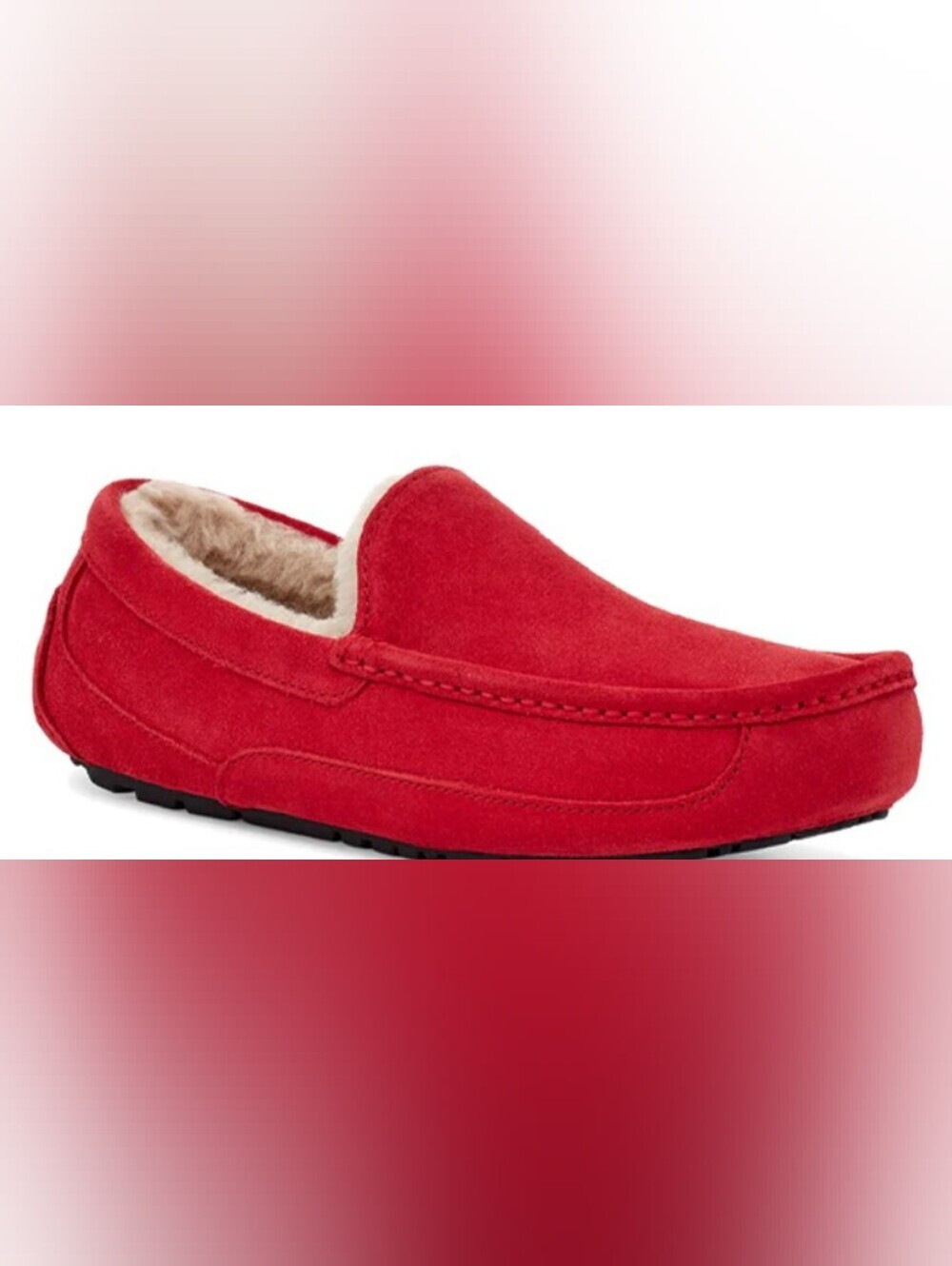 UGG Men's Ascot Moccasin Suede 'Samba Red' Slip Ons Size 11 NWOT